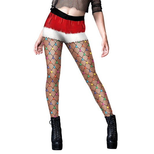 Lights Christmas High Waist Cosplay Printed Leggings Polyester Spandex Autumn And Winter Clothing